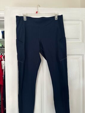 lululemon High-Rise Navy Leggings with Side Pockets 28” Size 12